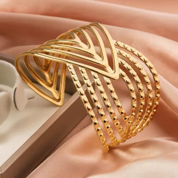 Elegant Gold Plated Stainless Steel Waterproof Bracelet - Image 2