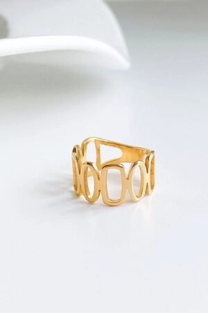 Elegant Gold Plated Stainless Steel Waterproof Ring