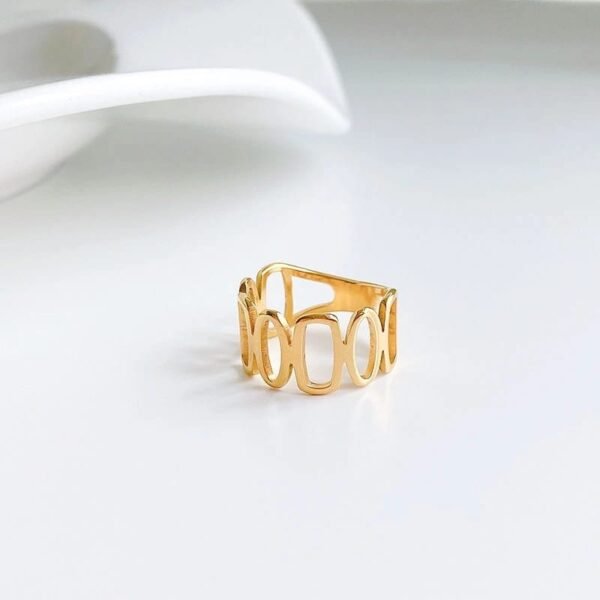 Elegant Gold Plated Stainless Steel Waterproof Ring