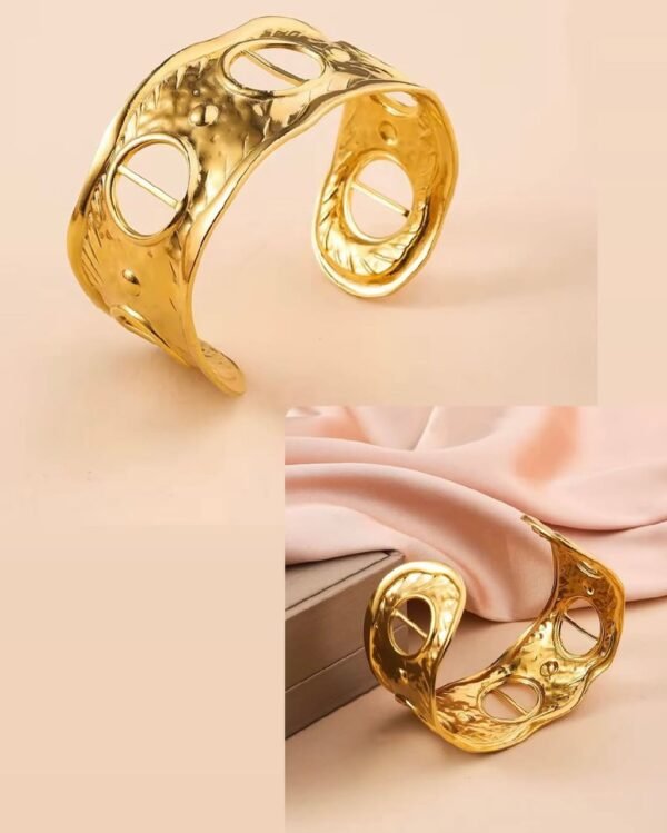 Modern Gold Plated Stainless Steel Waterproof Bracelet - Image 2