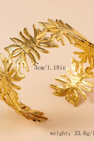Sleek Gold-Plated Steel Bracelet