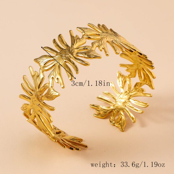 Sleek Gold-Plated Steel Bracelet