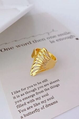 Stylish Waterproof Gold Plated Stainless Steel Ring